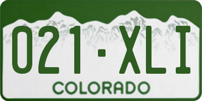 CO license plate 021XLI