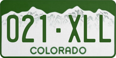 CO license plate 021XLL