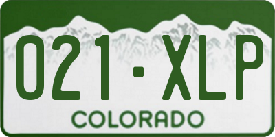 CO license plate 021XLP