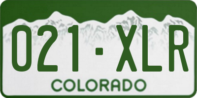 CO license plate 021XLR