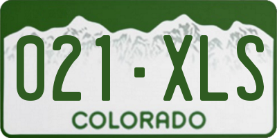 CO license plate 021XLS