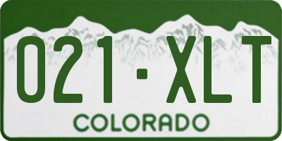 CO license plate 021XLT