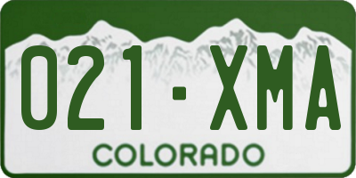 CO license plate 021XMA