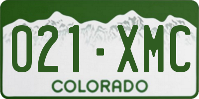 CO license plate 021XMC