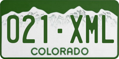 CO license plate 021XML