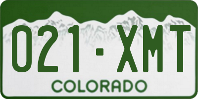 CO license plate 021XMT