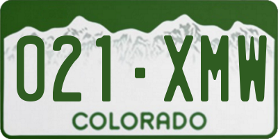 CO license plate 021XMW