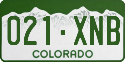 CO license plate 021XNB