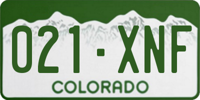 CO license plate 021XNF