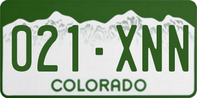 CO license plate 021XNN