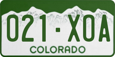CO license plate 021XOA