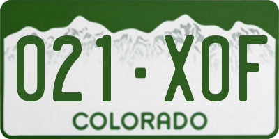 CO license plate 021XOF