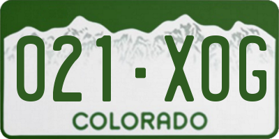 CO license plate 021XOG