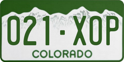 CO license plate 021XOP