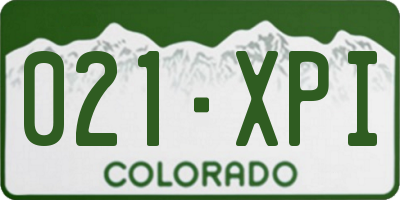 CO license plate 021XPI