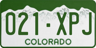 CO license plate 021XPJ