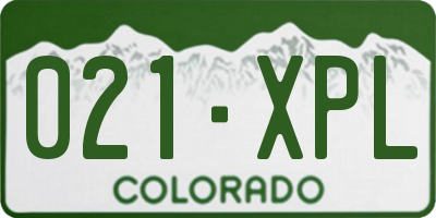 CO license plate 021XPL
