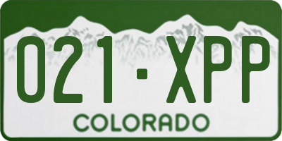 CO license plate 021XPP