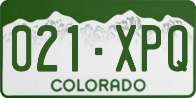 CO license plate 021XPQ