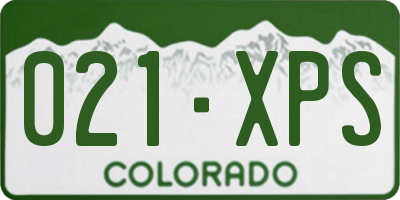 CO license plate 021XPS