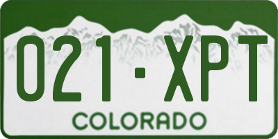 CO license plate 021XPT