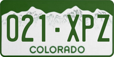 CO license plate 021XPZ