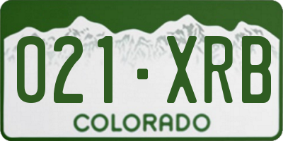 CO license plate 021XRB