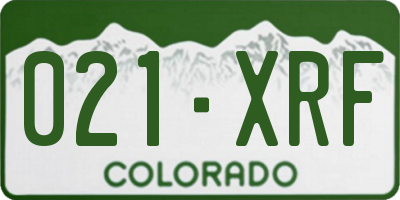 CO license plate 021XRF