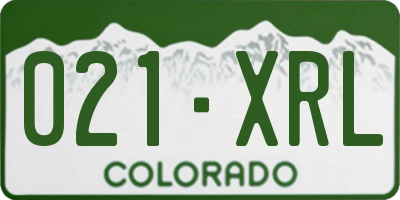 CO license plate 021XRL
