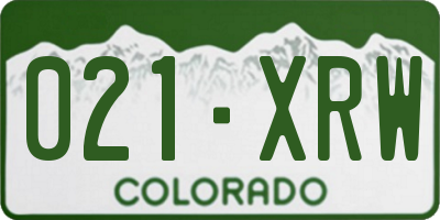 CO license plate 021XRW