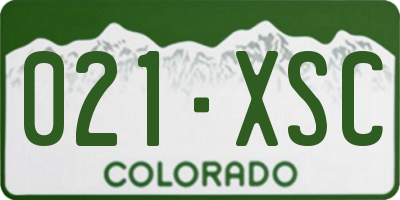 CO license plate 021XSC