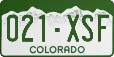 CO license plate 021XSF