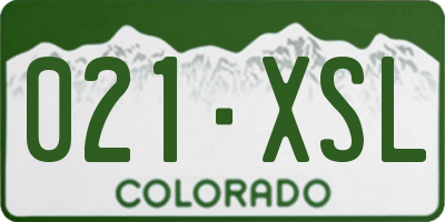 CO license plate 021XSL