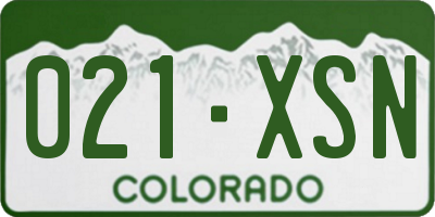 CO license plate 021XSN