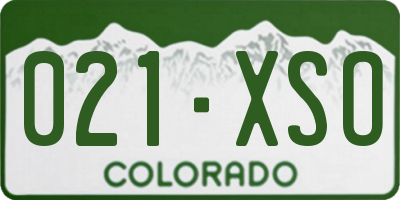 CO license plate 021XSO
