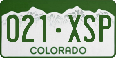 CO license plate 021XSP