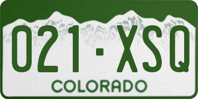 CO license plate 021XSQ