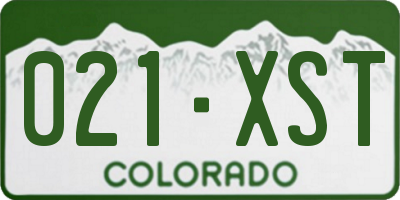 CO license plate 021XST