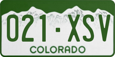 CO license plate 021XSV