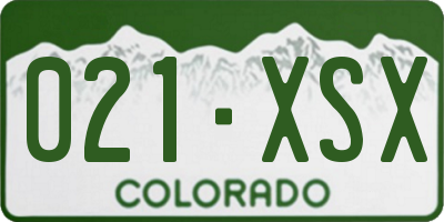 CO license plate 021XSX