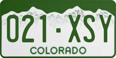 CO license plate 021XSY