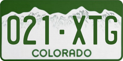 CO license plate 021XTG
