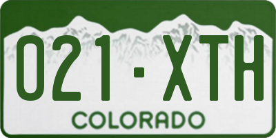 CO license plate 021XTH