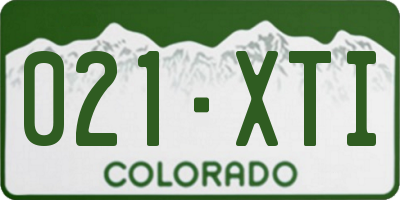 CO license plate 021XTI