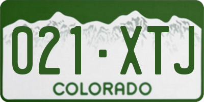CO license plate 021XTJ