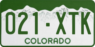 CO license plate 021XTK