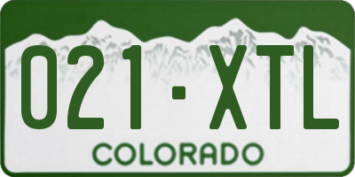 CO license plate 021XTL