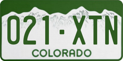 CO license plate 021XTN