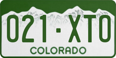 CO license plate 021XTO