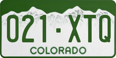 CO license plate 021XTQ